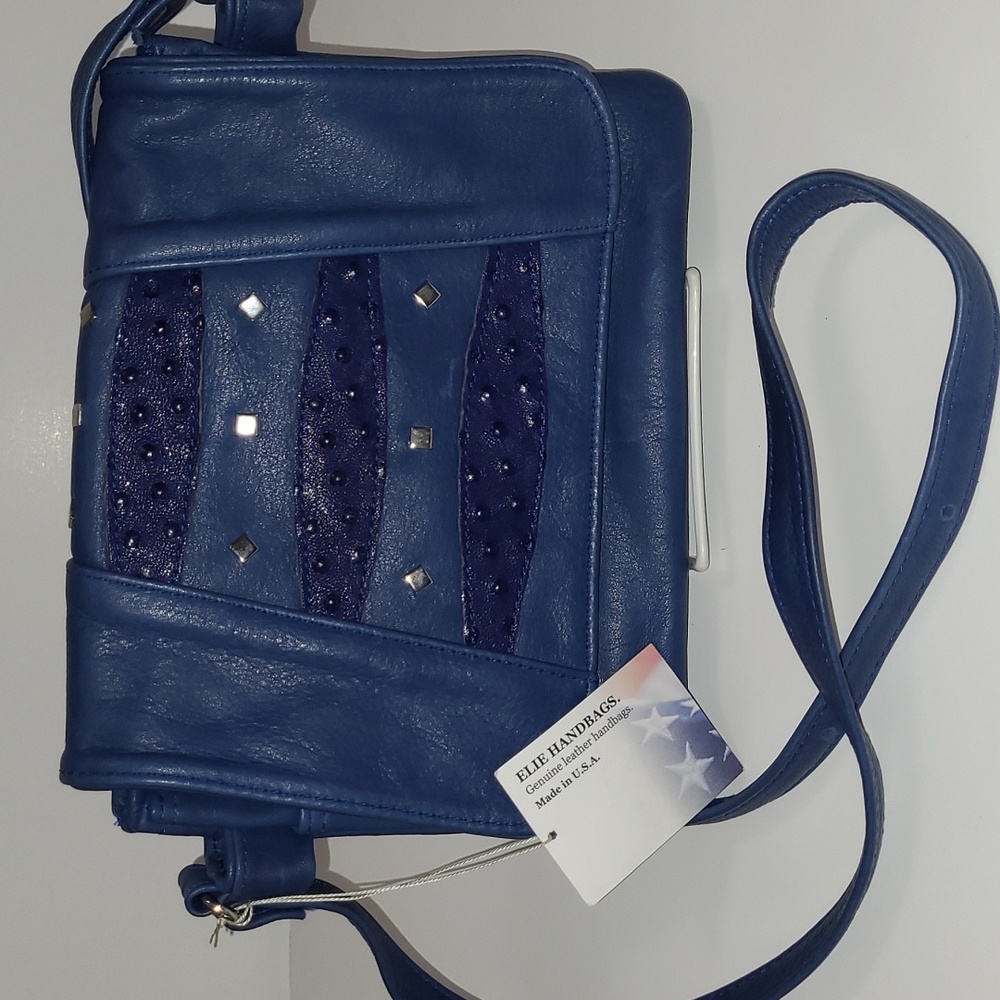 Elie Handbags Blue leather crossbody